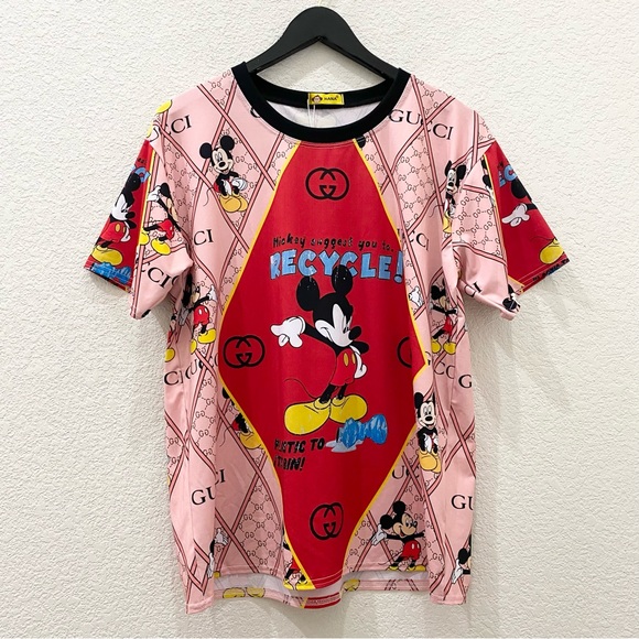 Mickey Suggest you to Recycle Plastic Bottle Printed Pajama Short Set Sleepwear - Picture 7 of 14
